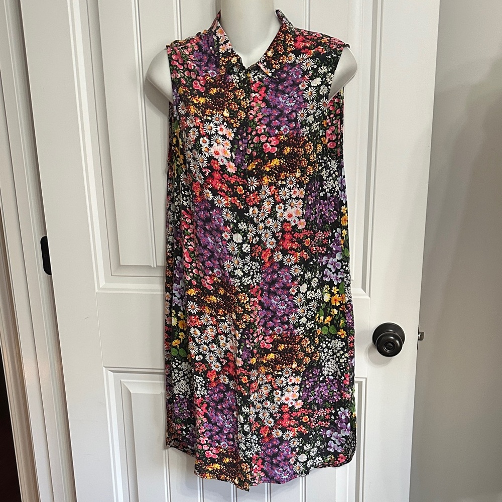 Nwots Equipment Femme S/P Silk Printed Floral Shirt Dress Shift
